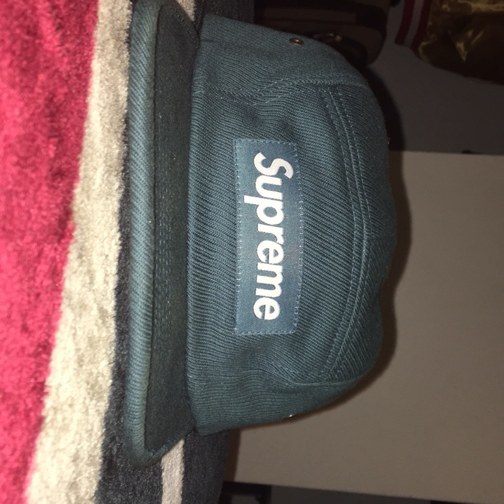 Supreme camp cap laether strap back